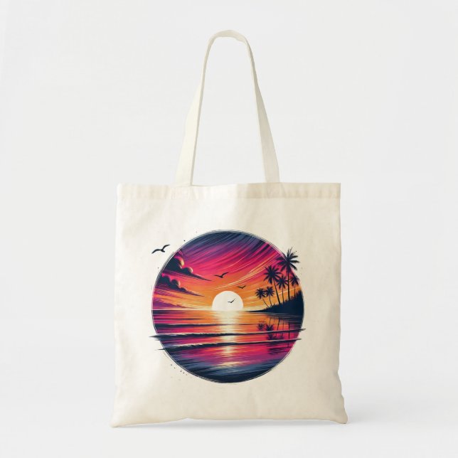 Sunset Serenity – Coastal Dreamscape Tote Tragetasche (Vorne)