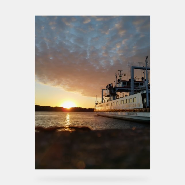 Sunset Ship Water Acrylschild (Vorderseite)