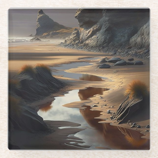 Sunset Shore Glasuntersetzer (Vorderseite)