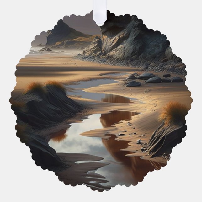 Sunset Shore Ornament Karte (Vorderseite)