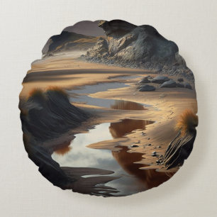 Sunset Shore Rundes Kissen