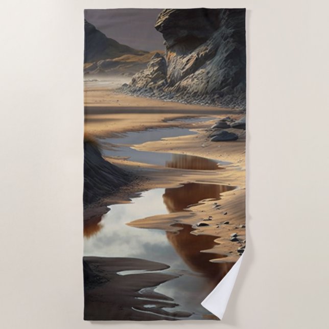 Sunset Shore Strandtuch (Vorderseite)