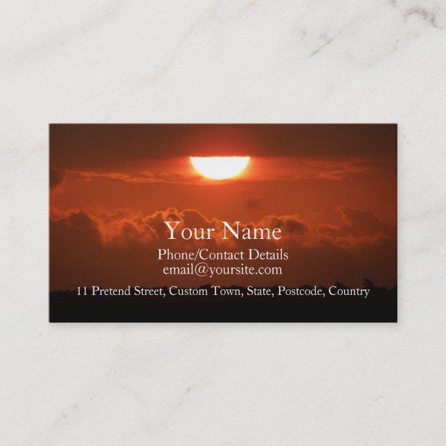 Sunset Silhouette Business CARD Visitenkarte (Vorderseite)