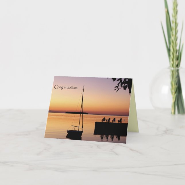 Sunset Silhouette Glückwunschkarte Karte (Vorderseite)