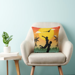 Sunset Silhouette Lover Summer Vibes Romantisches Kissen