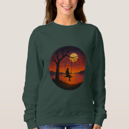 Sunset Silhouette Swing Art Women’s Sweatshirt