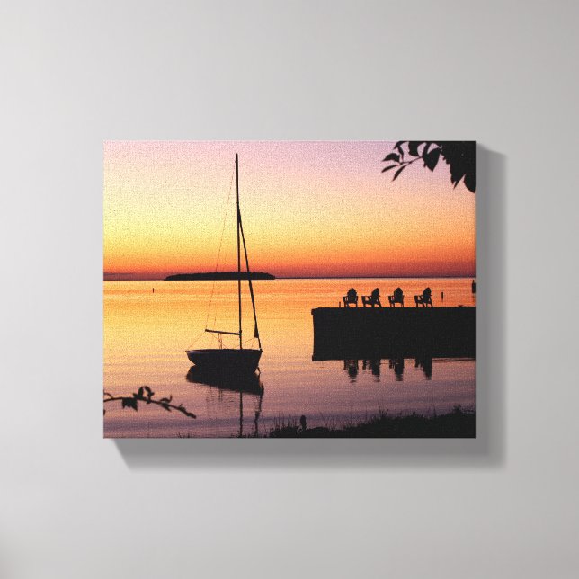 Sunset Silhouette Wrapped Canvas Leinwanddruck (Vorderseite)