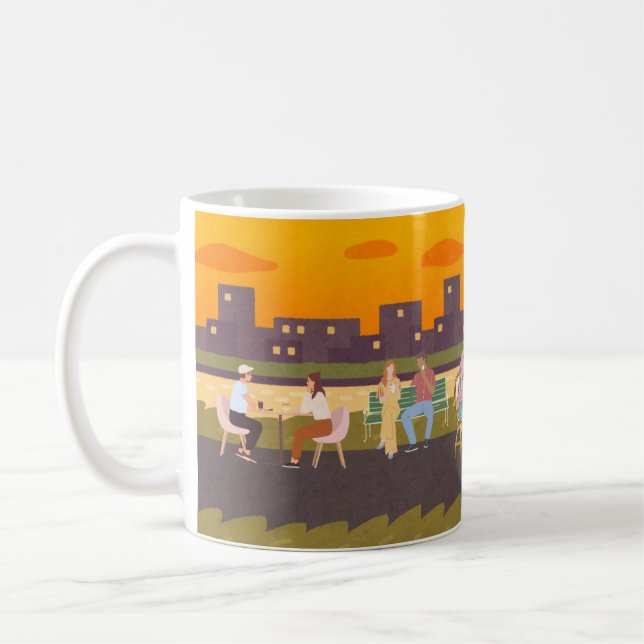 Sunset Sips Café – Urban Chill Mug Kaffeetasse (Links)
