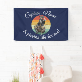 Sunset Skeleton Pirate Party Banner