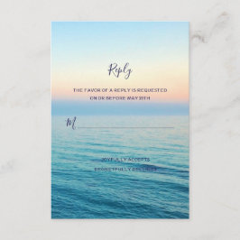 Sunset Skies Beach Ocean Wedding RSVP Karte