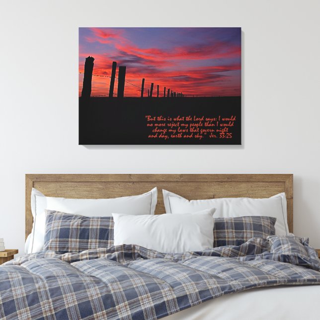 Sunset Sky Inspiration Stretch Canvas Print Leinwanddruck (Insitu (Schlafzimmer))