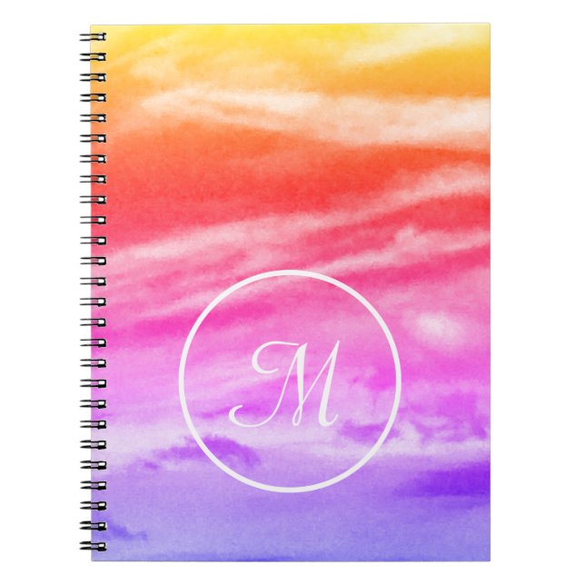 Sunset Sky Monogram Notizblock (Vorderseite)