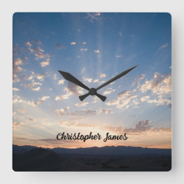 Sunset Sky Personalisiert Quadratische Wanduhr