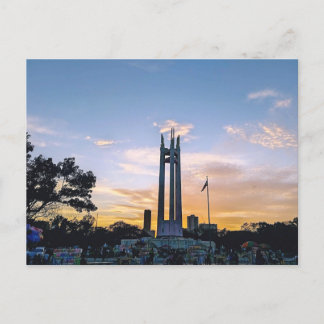 Sunset Sky Quezon Memorial Circle Park / QC Fox Postkarte