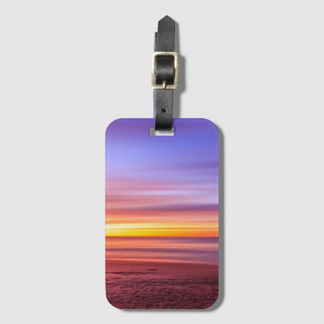Sunset Sky über Strand und Meer Gepäckanhänger (Vorderseite Vertikal)