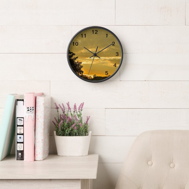 Sunset Sky Wall Clock - Zeitlose Schönheit der Däm Uhr (Lesesaal)