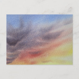 Sunset Sky Watercolor Painting Feiertagspostkarte
