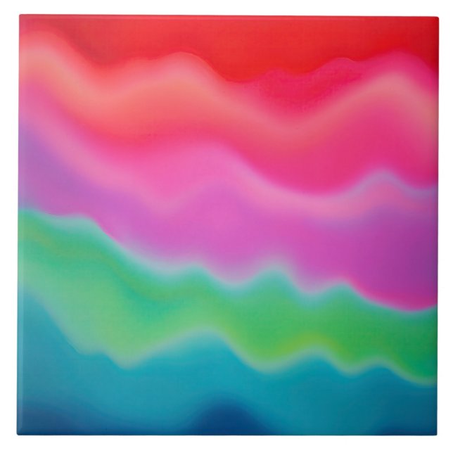 "Sunset Sorbet" Abstrakte Kunst Fliese (Vorderseite)