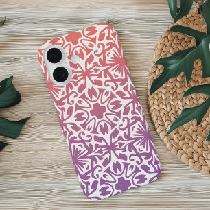 Sunset Spanish Tile Overlay Pattern iPhone 16 Hülle