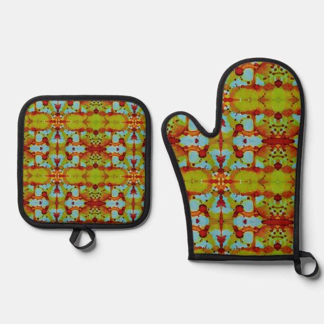 Sunset Spill Ofenhandschuh & Topflappen-Set (Vorderseite)