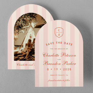 Sunset Spritz Stripes Foto Save the Date Einladung