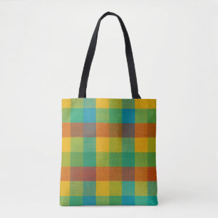 Sunset Squares - farbenfrohe, karierte Muster Tasc