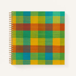 Sunset Squares - Farbiges Kariertes SpiralNotebook Notizbuch