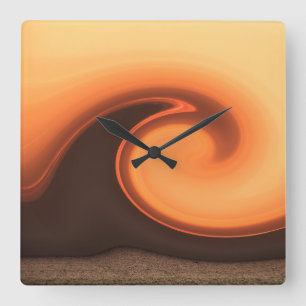 SUNSET STORM QUADRATISCHE WANDUHR