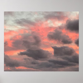 Sunset Stormy Clouds Poster