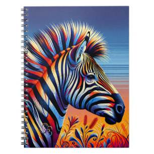 Sunset-Streifen – Lebendige moderne Zebrakunst Notizblock