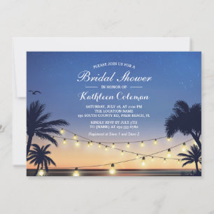 Sunset String Lights Palm Beach Brautparty Einladung