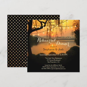 Sunset String Lights Probe Dinner Einladung