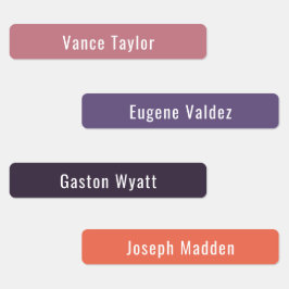 Sunset Summer Color Palette Waterproof Name Labels Etiketten