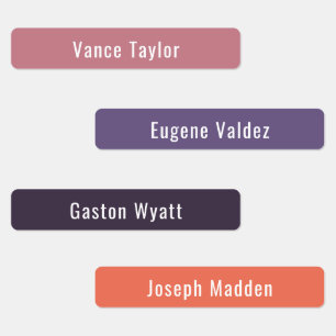 Sunset Summer Color Palette Waterproof Name Labels Etiketten