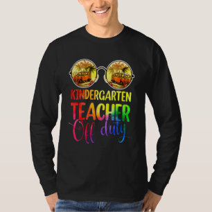 Sunset Summer Kindergarten Lehrer Off Duty Sungla T-Shirt