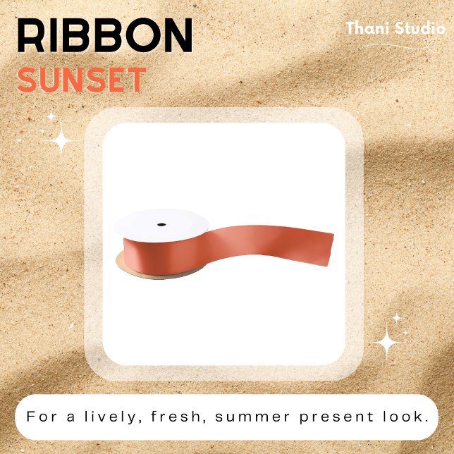 Sunset Summer Orange Einfache Schlichte Moderne El Satinband (Von Creator hochgeladen)