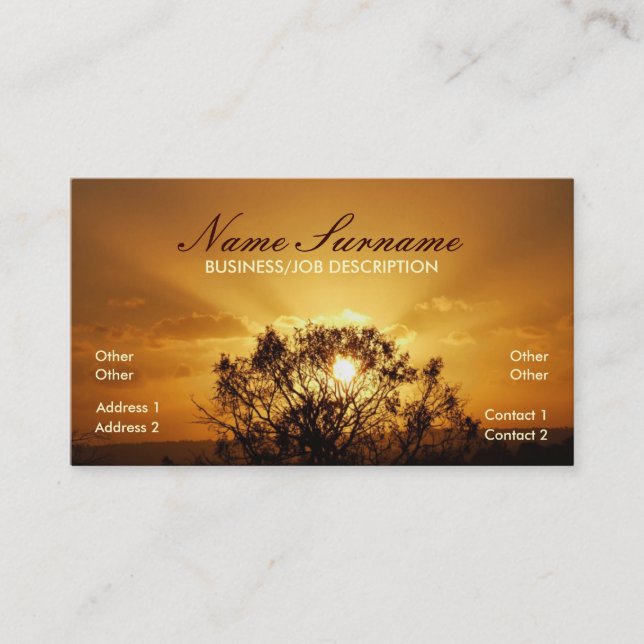 Sunset Sunray Business Card Visitenkarte (Vorderseite)