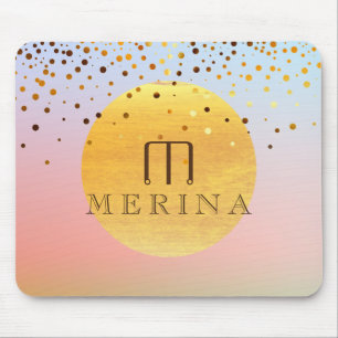 Sunset Sunrise Confetti Glitzer Moon Mousepad