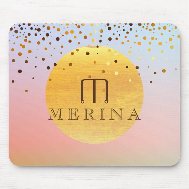 Sunset Sunrise Confetti Glitzer Moon Mousepad (Vorne)