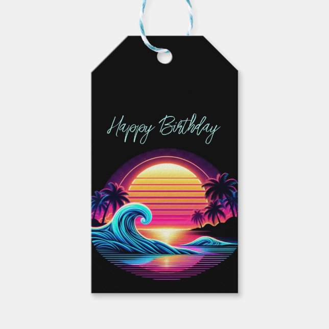 Sunset Surf Glow Geschenkanhänger (Vorderseite)