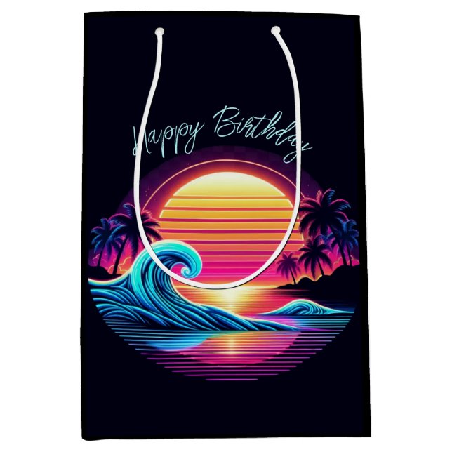 Sunset Surf Glow Mittlere Geschenktüte (Vorderseite)