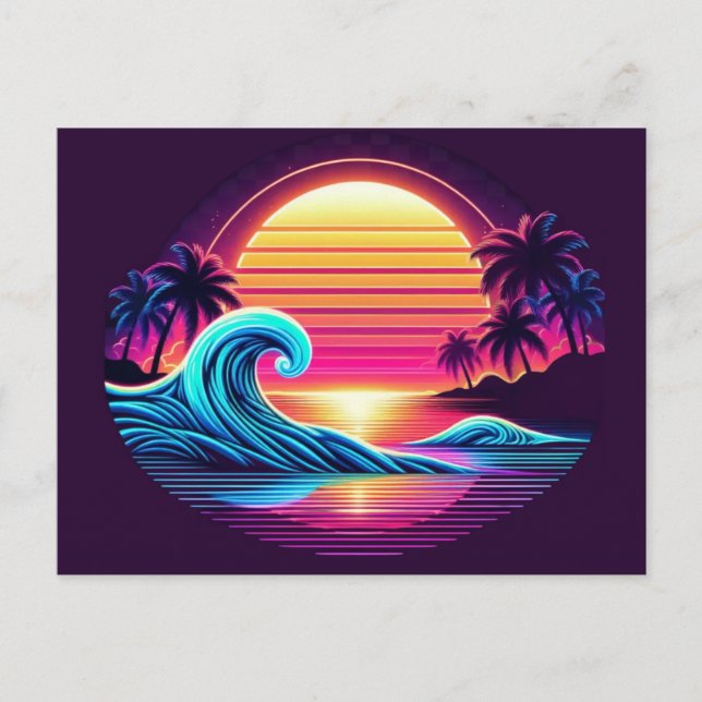 Sunset Surf Glow Postkarte (Vorderseite)