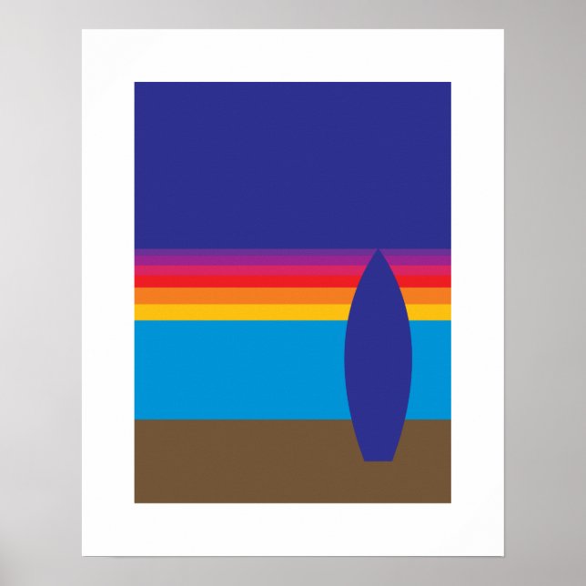 Sunset Surf Print Poster (Vorne)