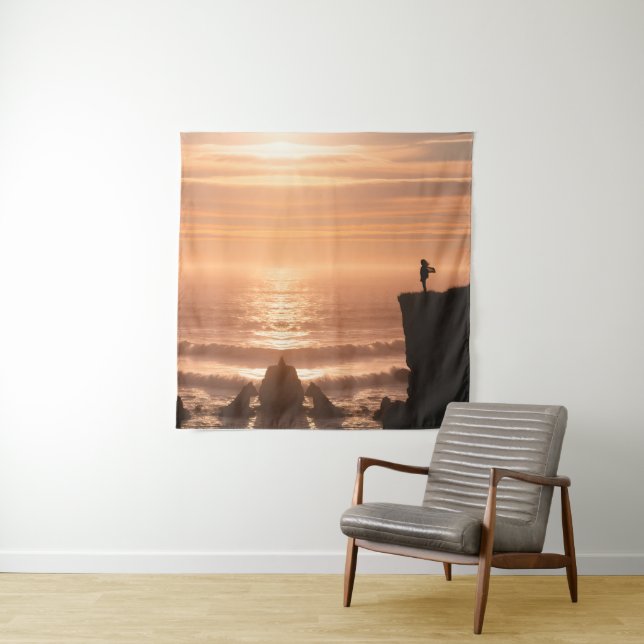  Sunset Surf Silhouette Wall Tapestry  Wandteppich (Beispiel)
