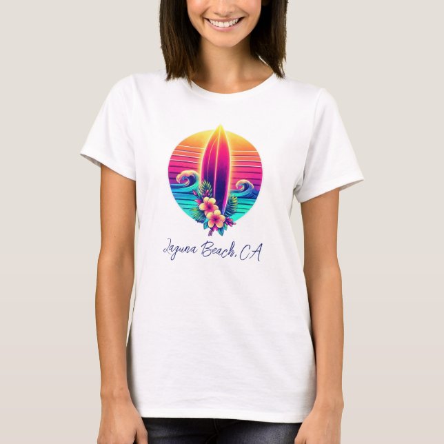 Sunset Surfboard Paradies- T-Shirt (Vorderseite)