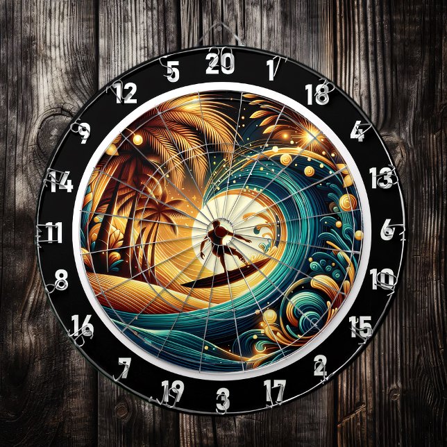 Sunset Surfer Wave Art Piece Dartscheibe (Von Creator hochgeladen)