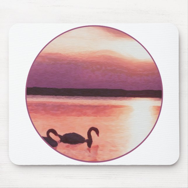 Sunset Swans Mousepad (Vorne)