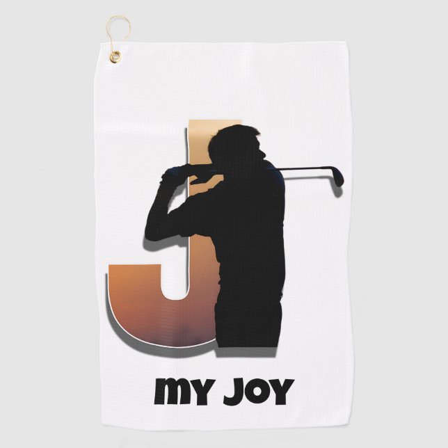 Sunset Swing Golf Towel – Letter J Design Golfhandtuch (Vorderseite)