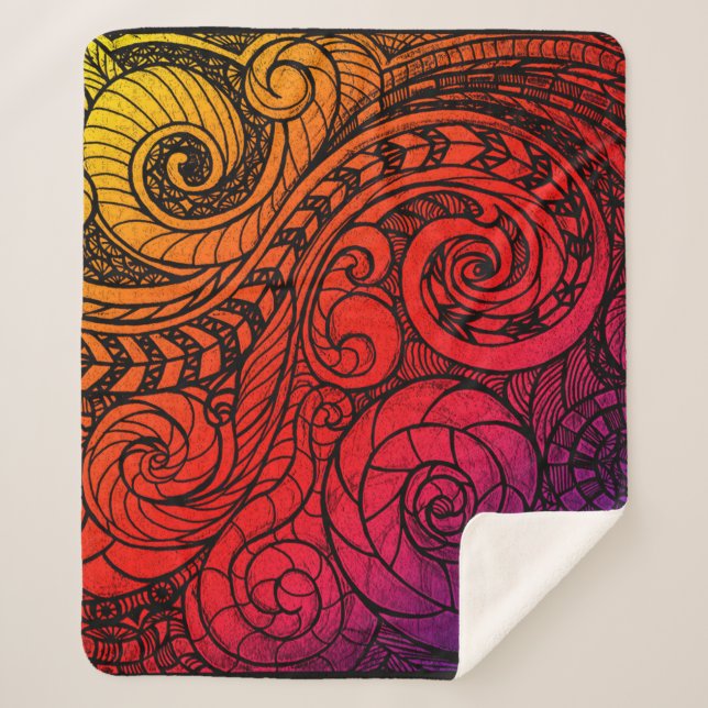 Sunset Swirl Cozy  Sherpadecke (Vorderseite)