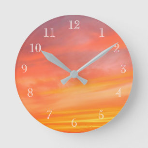 Sunset Swirl Runde Wanduhr